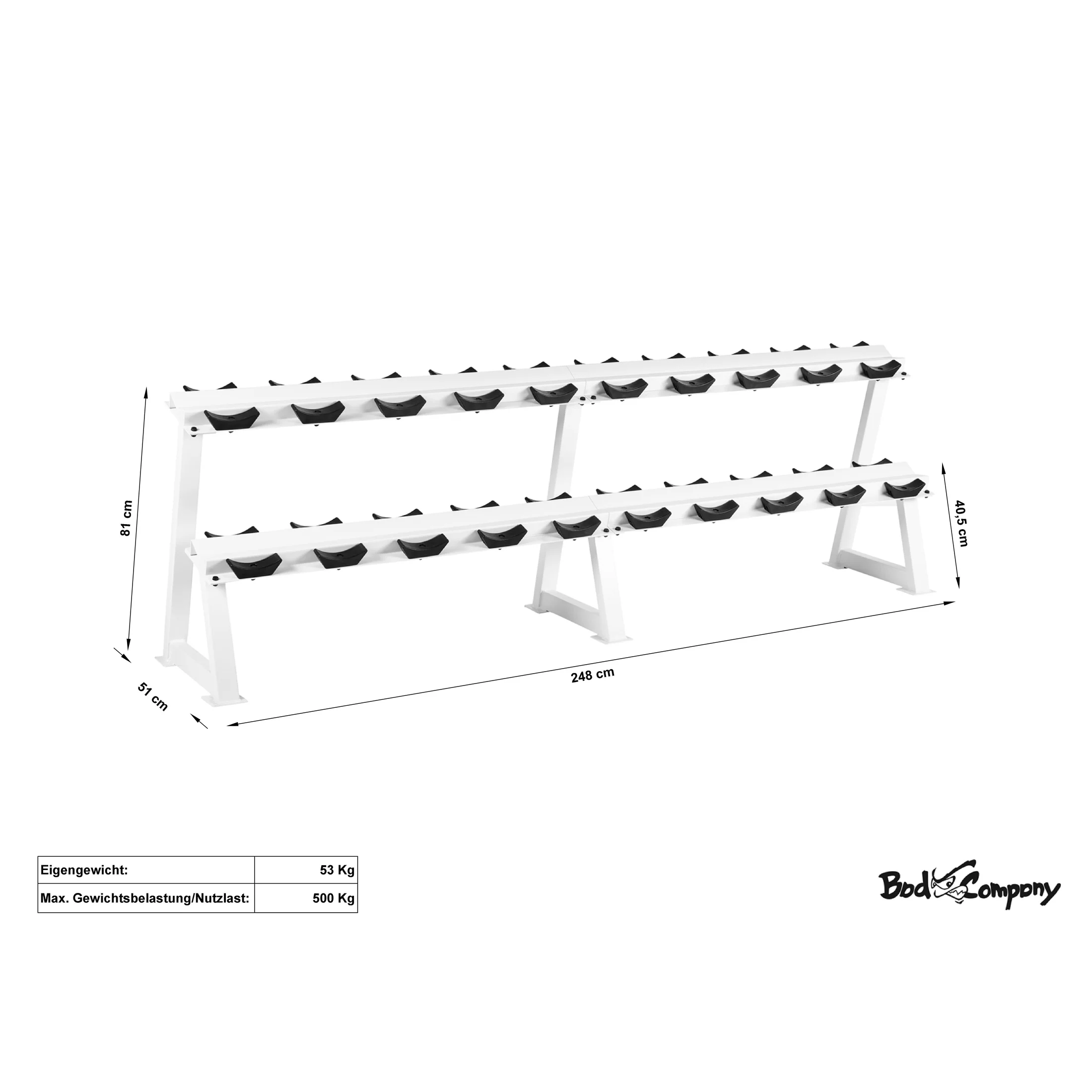Profi Studio Satz von 5 Kg - 27,5 Kg inkl. Ablage/Rack Guss - Image 16
