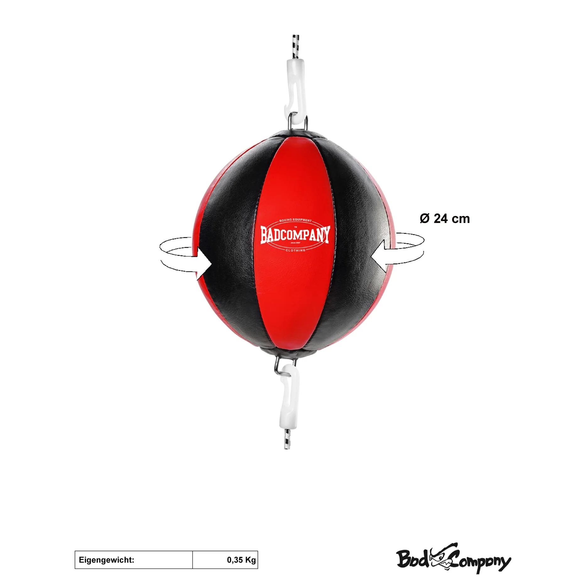 Doppelendball aus Kunstleder mit Spanngurten red - Image 2