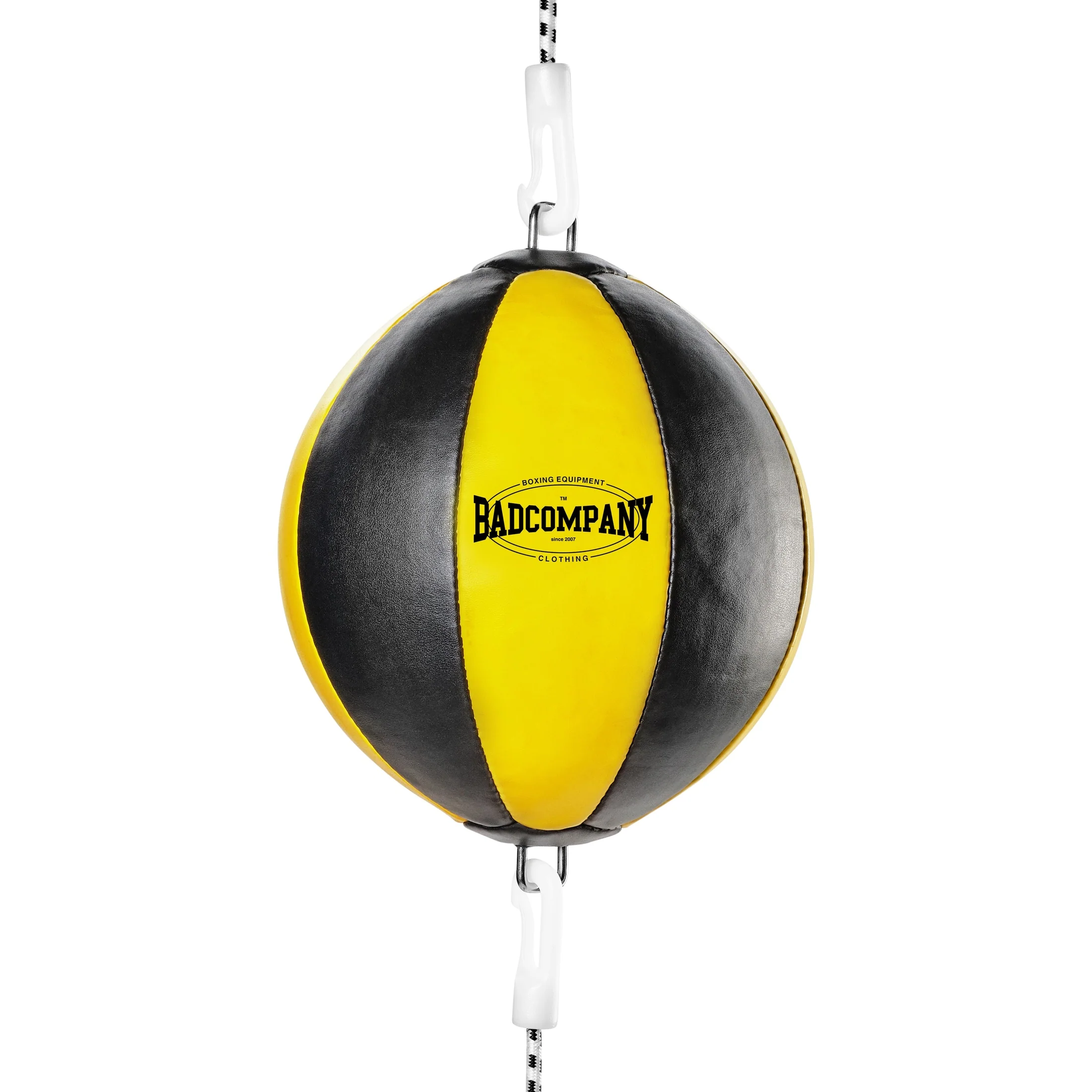 Doppelendball aus Kunstleder mit Spanngurten yellow