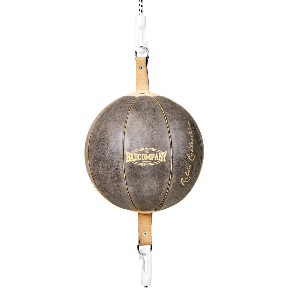 Retro Doppelendball aus Rindsleder mit Spanngurten