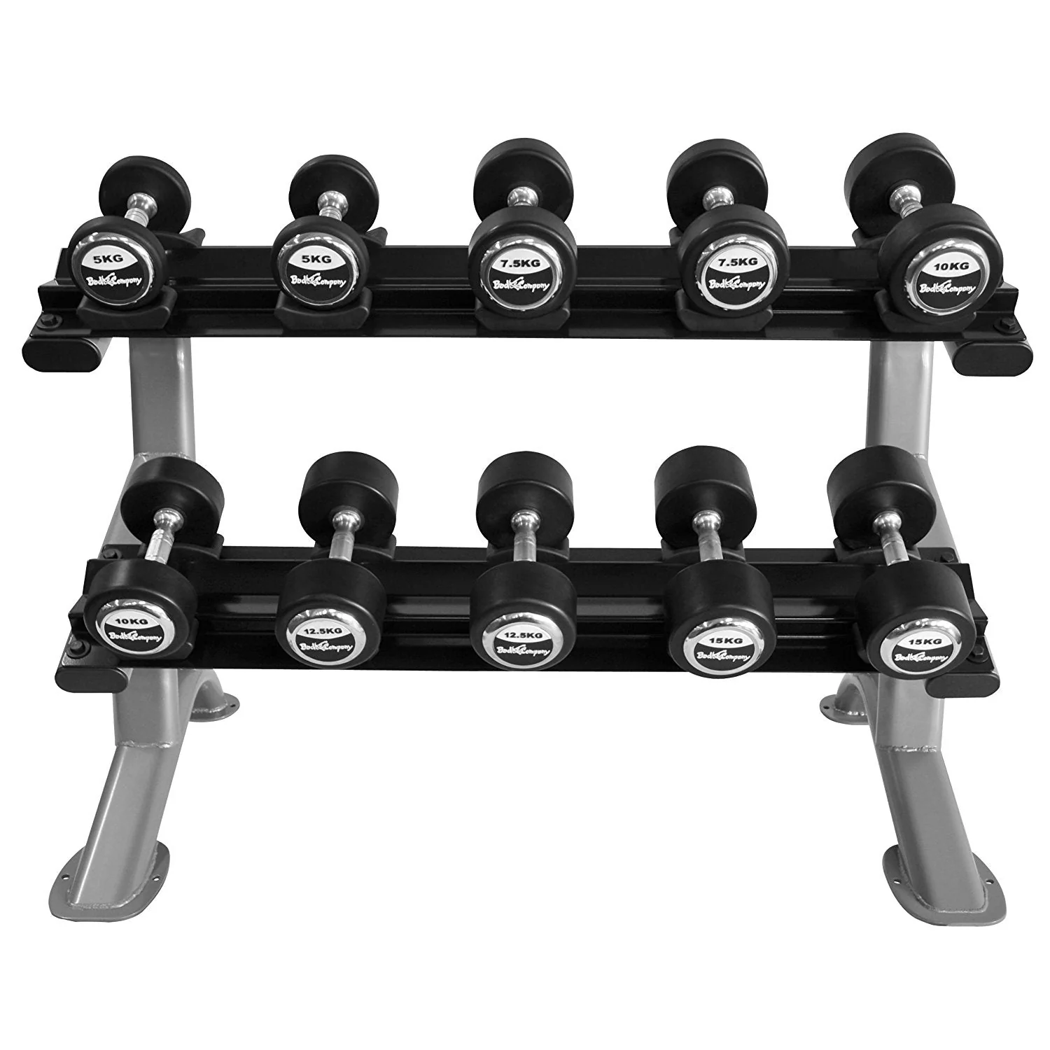 Heavy Duty Kurzhantel Studio Satz von 5 - 15Kg (5 Paar) inkl. CHD Ablage Rack - Image 3