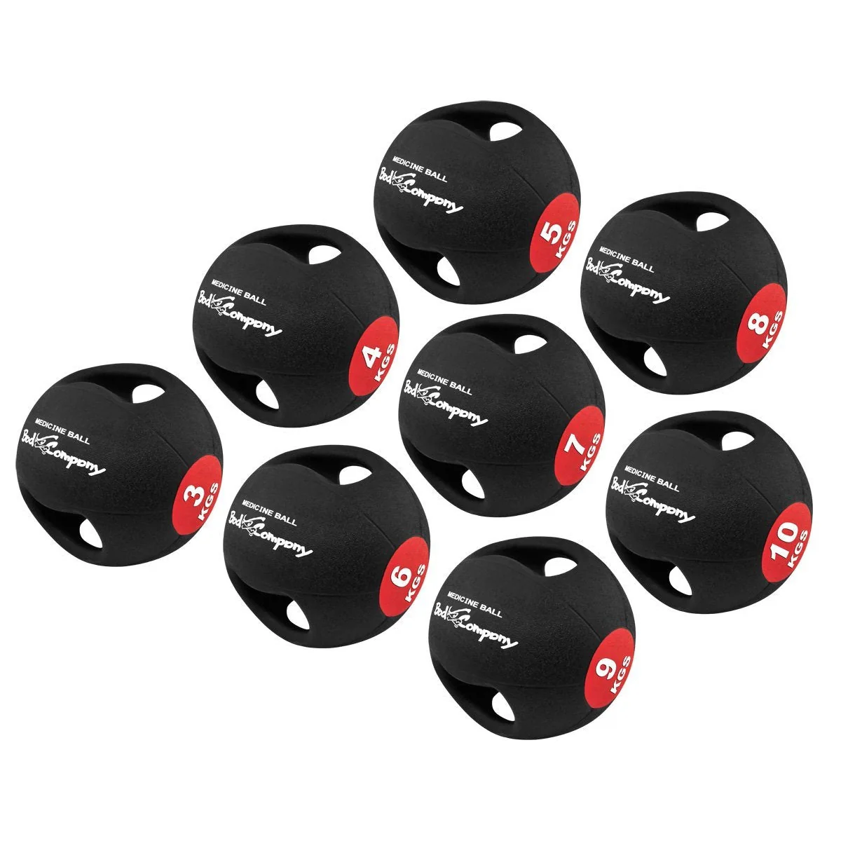 Medizinball mit Doppelgriff aus Gummi 10 kg - Image 4